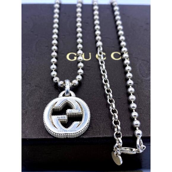 GUCCI LUXURY NECKLACE  925 Sterling Silver - Picture 1 of 12